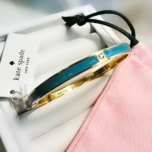 $58 Kate Spade forever gem hinged bracelet blue crystal